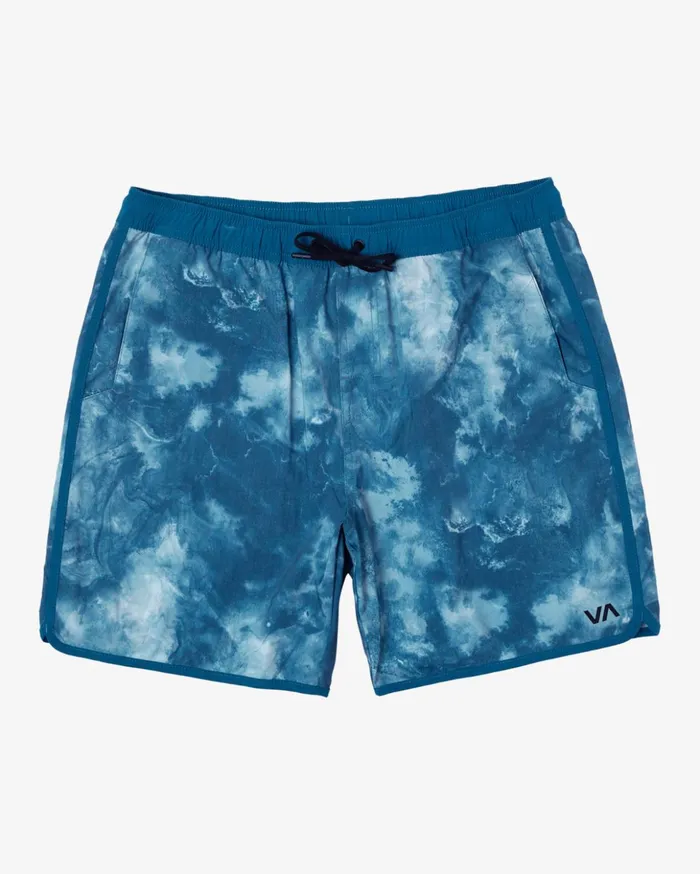 RVCA Shorts Hybrids Yogger Hybrid Elastic Waist Athletic Shorts 17034 Teal Tie Dye 8211 Men