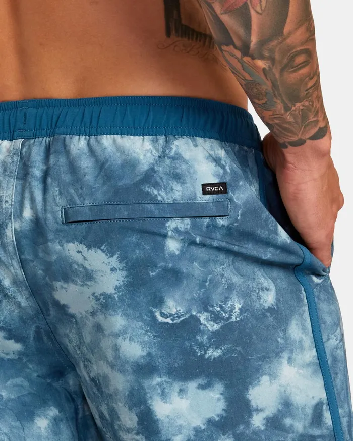 RVCA Shorts Hybrids Yogger Hybrid Elastic Waist Athletic Shorts 17034 Teal Tie Dye 8211 Men RVCA Shorts Hybrids Yogger Hybrid Elastic Waist Athletic Shorts 17034 Teal Tie Dye 8211 Men