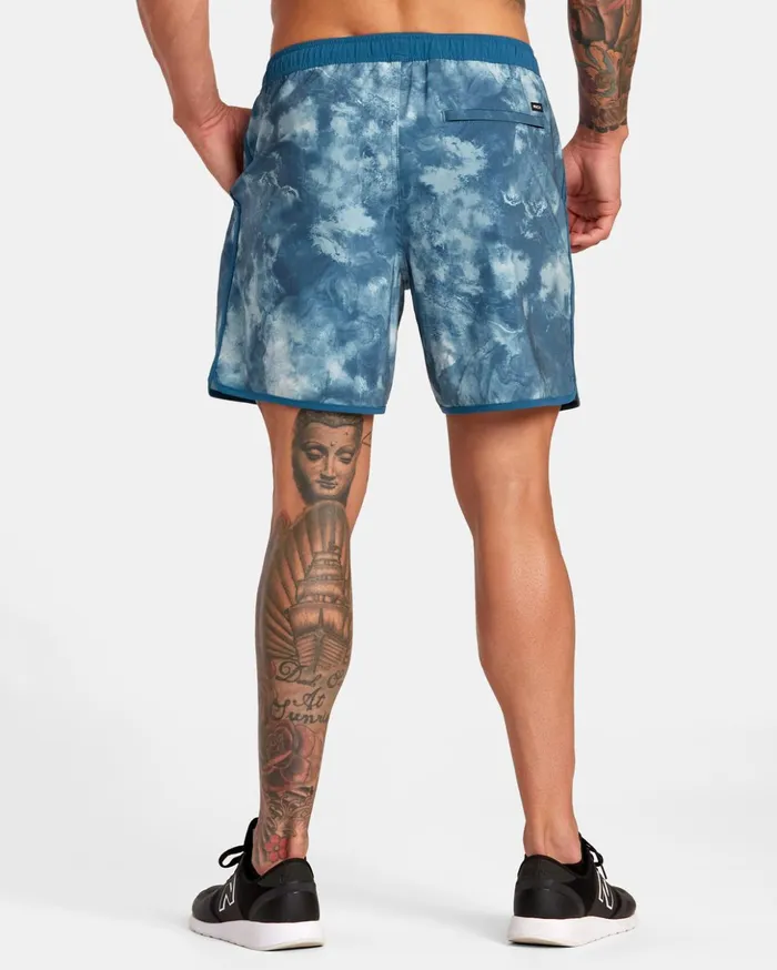 RVCA Shorts Hybrids Yogger Hybrid Elastic Waist Athletic Shorts 17034 Teal Tie Dye 8211 Men RVCA Shorts Hybrids Yogger Hybrid Elastic Waist Athletic Shorts 17034 Teal Tie Dye 8211 Men