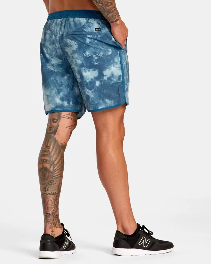 RVCA Shorts Hybrids Yogger Hybrid Elastic Waist Athletic Shorts 17034 Teal Tie Dye 8211 Men RVCA Shorts Hybrids Yogger Hybrid Elastic Waist Athletic Shorts 17034 Teal Tie Dye 8211 Men