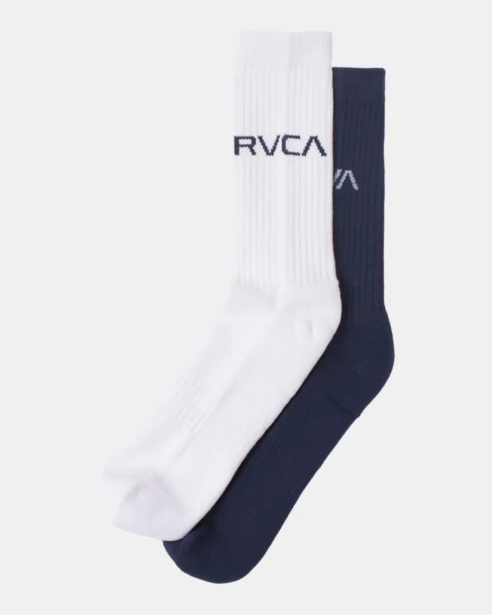 RVCA Socks 2 Pack Basic Logo Crew Socks Navy 8211 Men