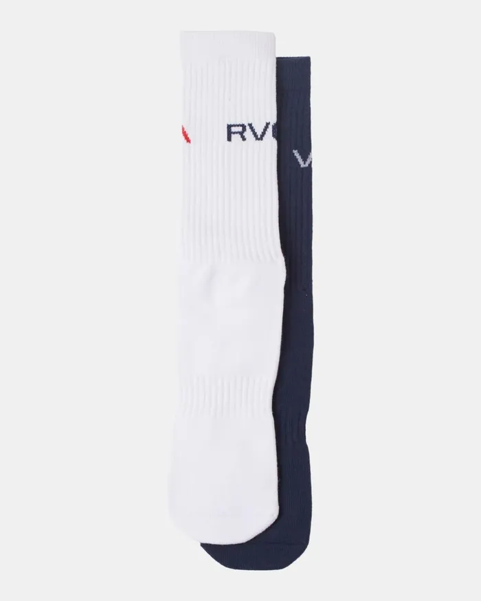 RVCA Socks 2 Pack Basic Logo Crew Socks Navy 8211 Men
