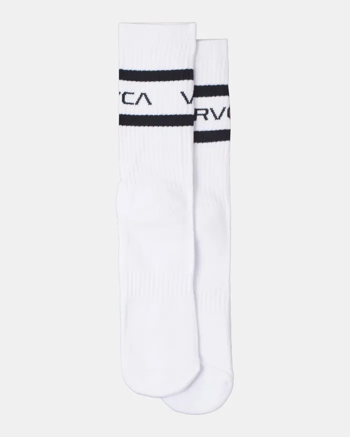 RVCA Socks 2 Pack Striped Crew Socks White 8211 Men
