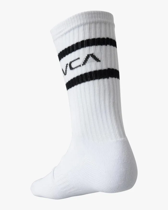 RVCA Socks 2 Pack Striped Crew Socks White 8211 Men