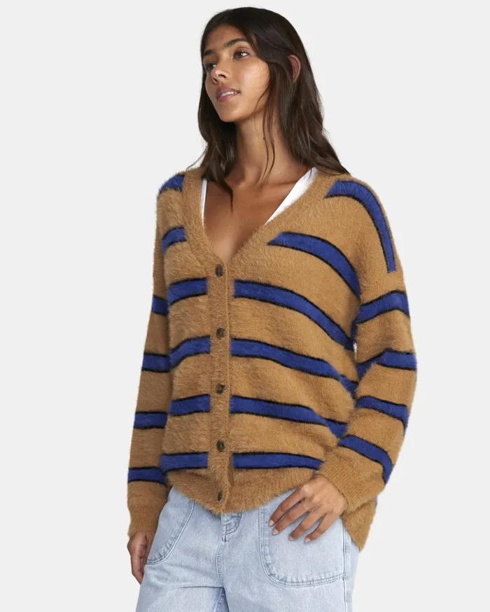 RVCA Sweaters Here We Are Cardigan Sweater Tobacco 8211 Women