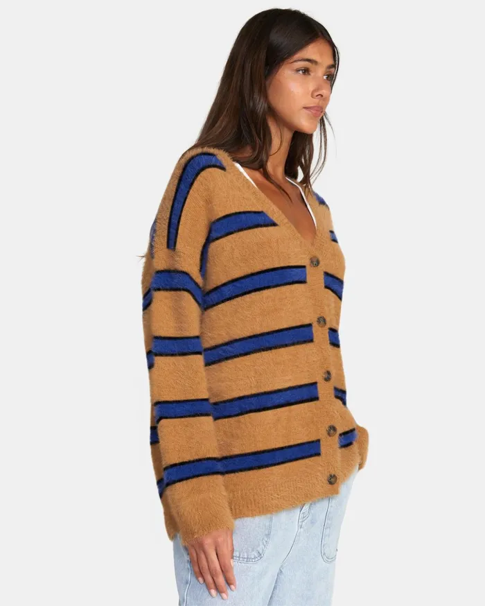 RVCA Sweaters Here We Are Cardigan Sweater Tobacco 8211 Women