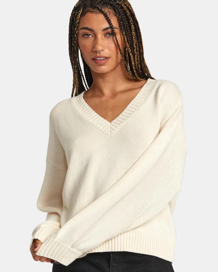 RVCA Sweaters Long Distance Sweater Latte 8211 Women