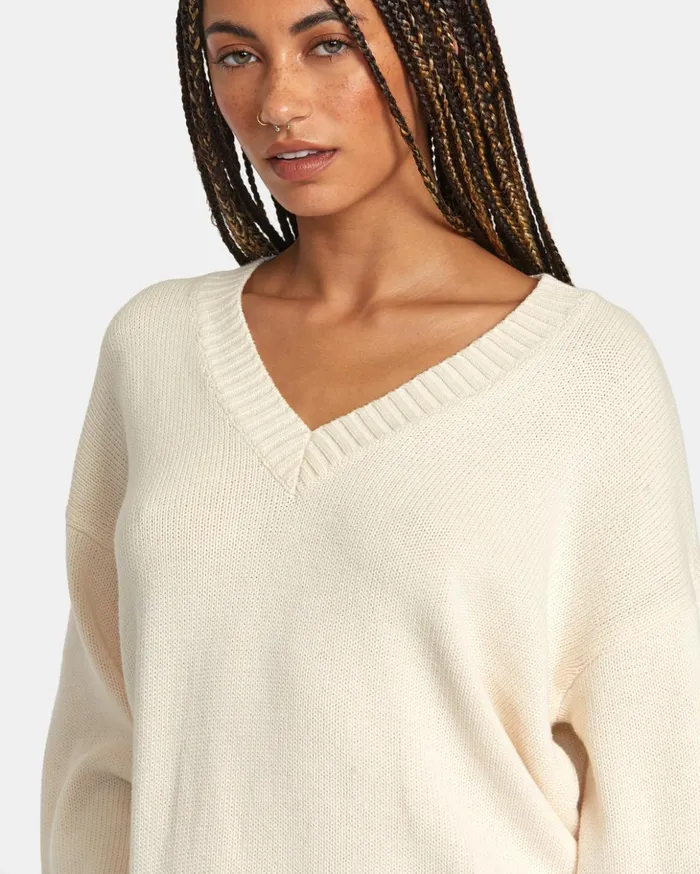 RVCA Sweaters Long Distance Sweater Latte 8211 Women