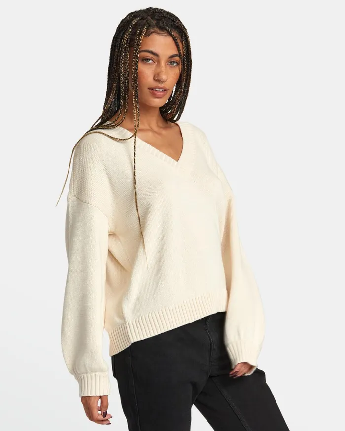 RVCA Sweaters Long Distance Sweater Latte 8211 Women