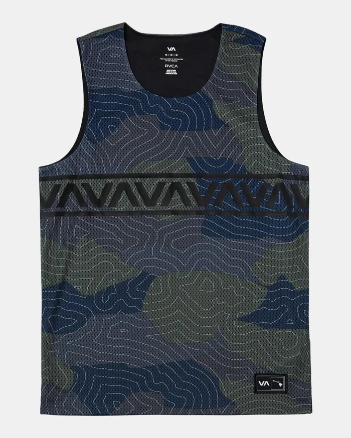RVCA Tank Tops Hawaii Taro Mesh Tank Top Hawaii Topo Camo 8211 Men