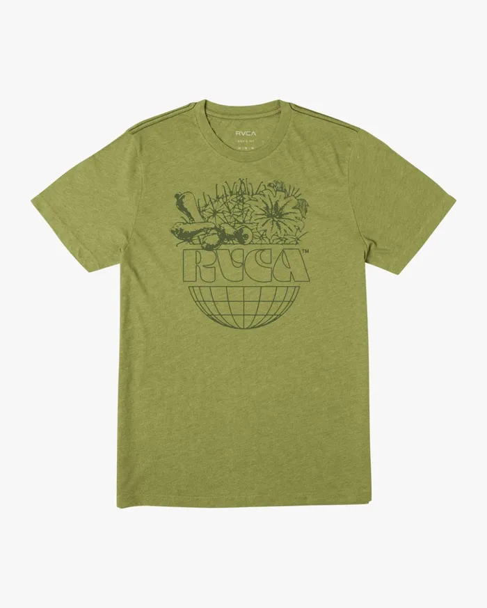 RVCA Tees Tanks Boy039s Cactus World Tee Mosstone 8211 Boys
