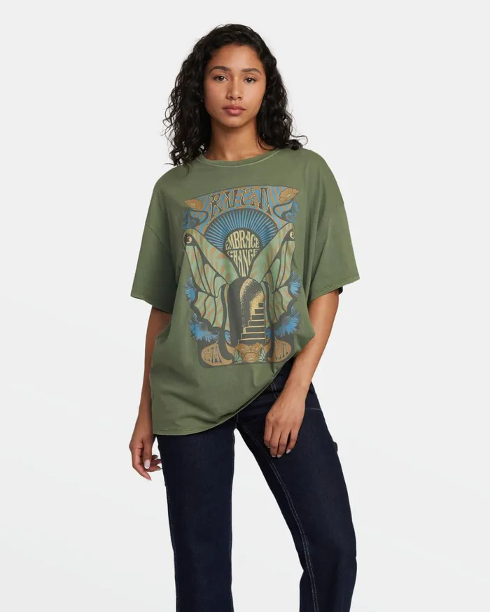 RVCA Tees Tanks Embrace Change TShirt Leaf 8211 Women