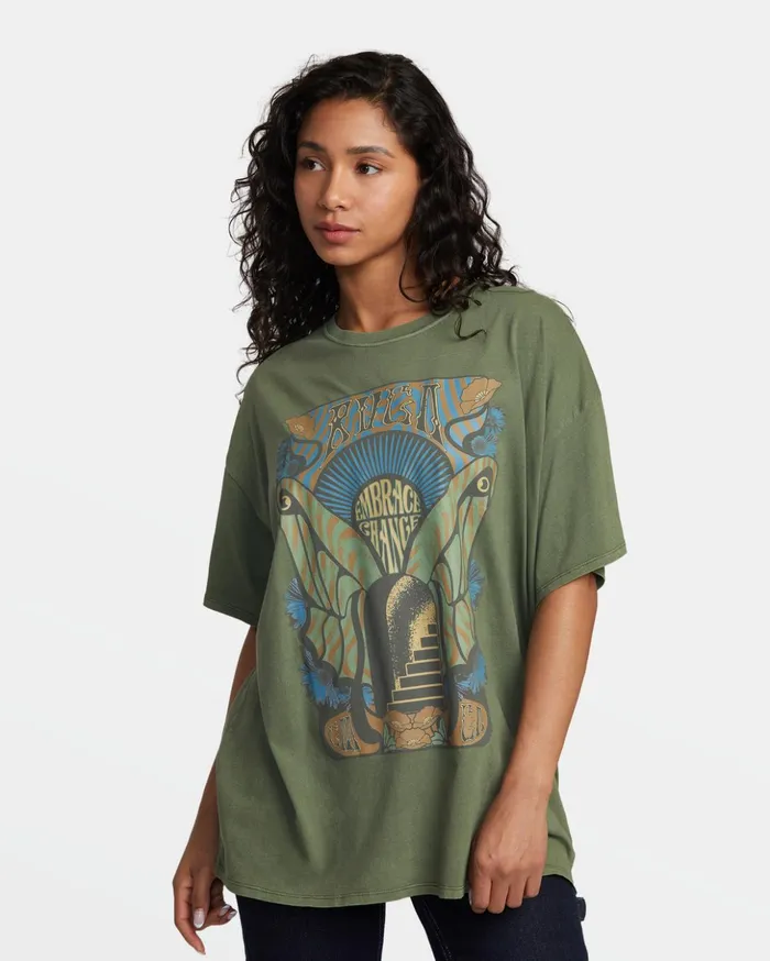 RVCA Tees Tanks Embrace Change TShirt Leaf 8211 Women