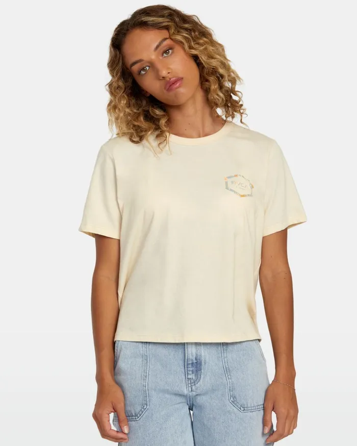 RVCA Tees Tanks Hawaii Hex Tee Cream 8211 Women