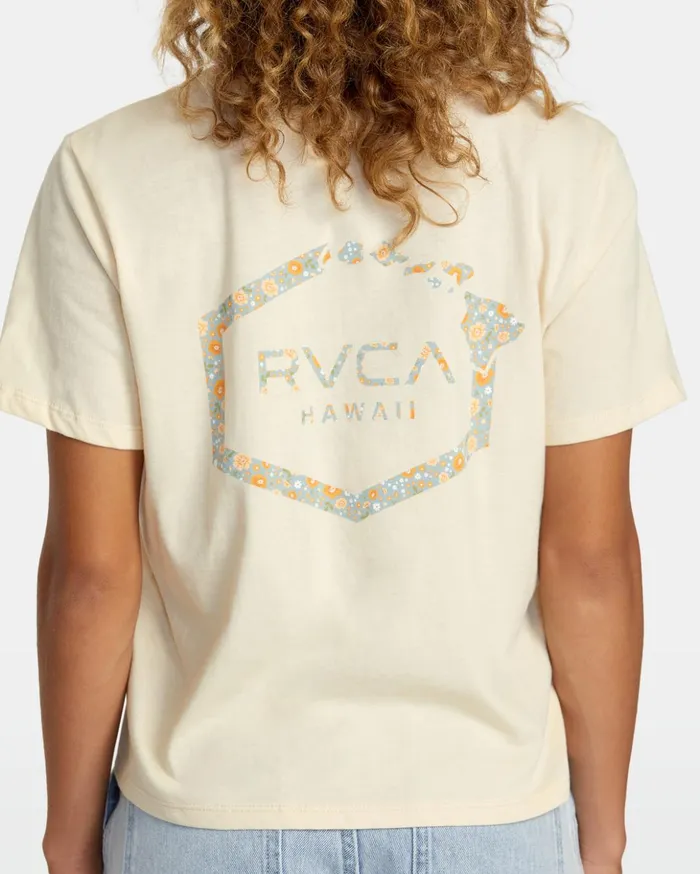 RVCA Tees Tanks Hawaii Hex Tee Cream 8211 Women
