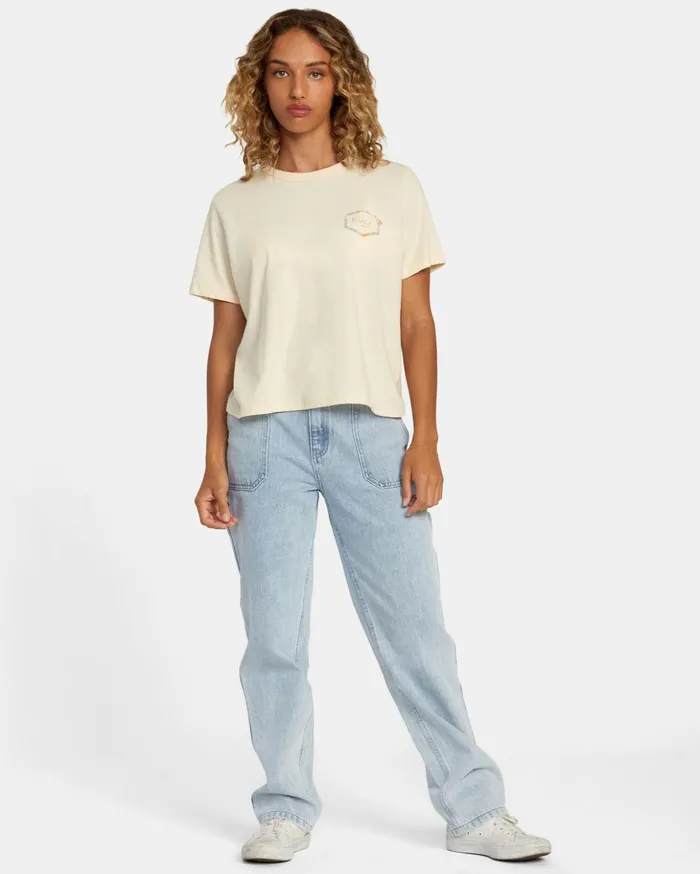 RVCA Tees Tanks Hawaii Hex Tee Cream 8211 Women