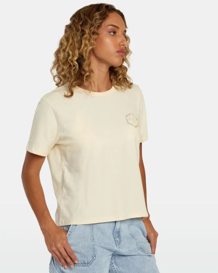 RVCA Tees Tanks Hawaii Hex Tee Cream 8211 Women