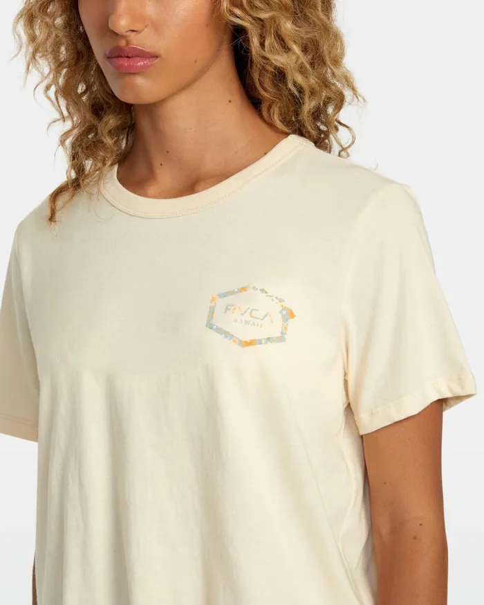 RVCA Tees Tanks Hawaii Hex Tee Cream 8211 Women