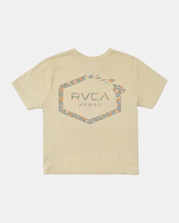 RVCA Tees Tanks Hawaii Hex Tee Cream 8211 Women