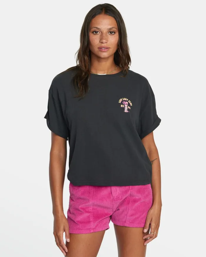 RVCA Tees Tanks Lazy Club Graphic Tee Rvca Black 8211 Women