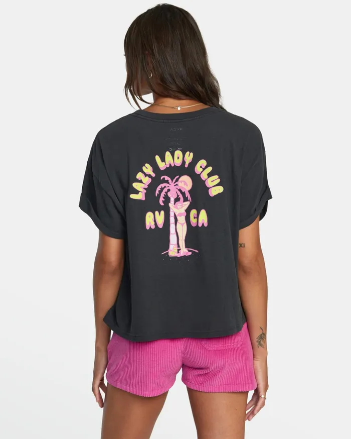 RVCA Tees Tanks Lazy Club Graphic Tee Rvca Black 8211 Women