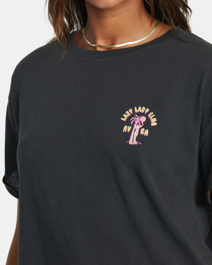 RVCA Tees Tanks Lazy Club Graphic Tee Rvca Black 8211 Women