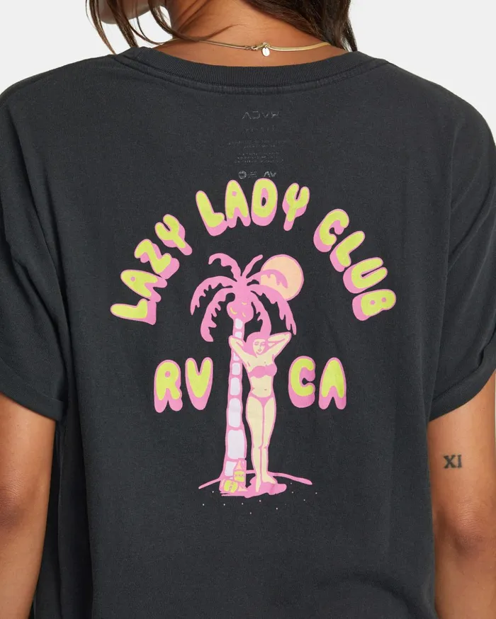 RVCA Tees Tanks Lazy Club Graphic Tee Rvca Black 8211 Women