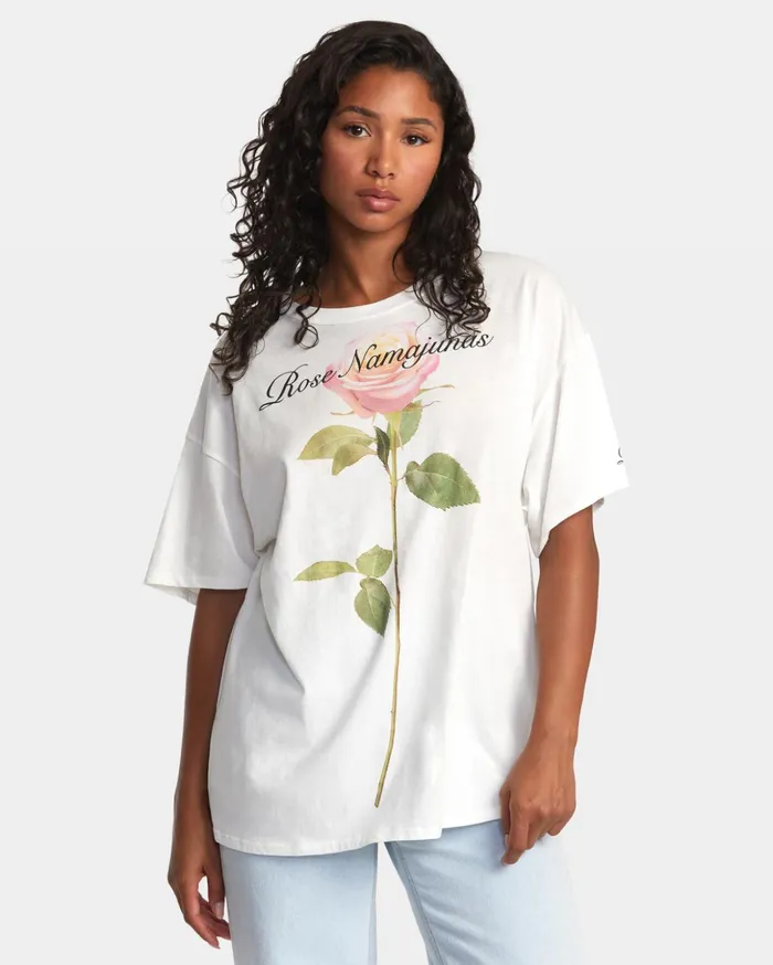 RVCA Tees Tanks Rose Namajunas Tee Vintage White 8211 Women