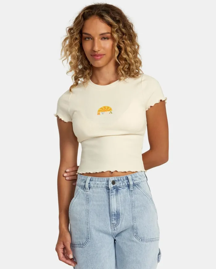 RVCA Tees Tanks Shine Tee Cream 8211 Women