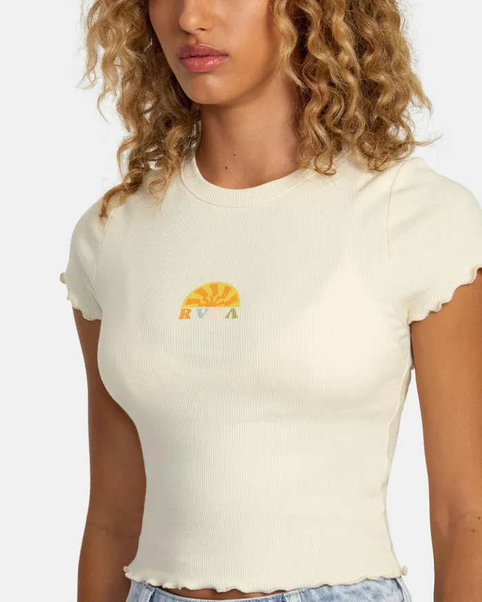 RVCA Tees Tanks Shine Tee Cream 8211 Women