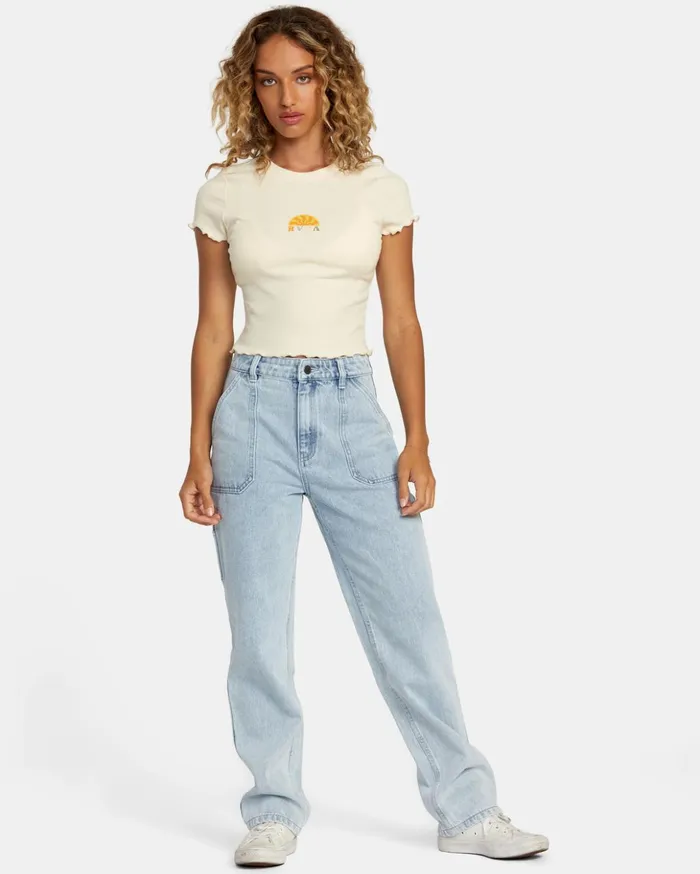 RVCA Tees Tanks Shine Tee Cream 8211 Women