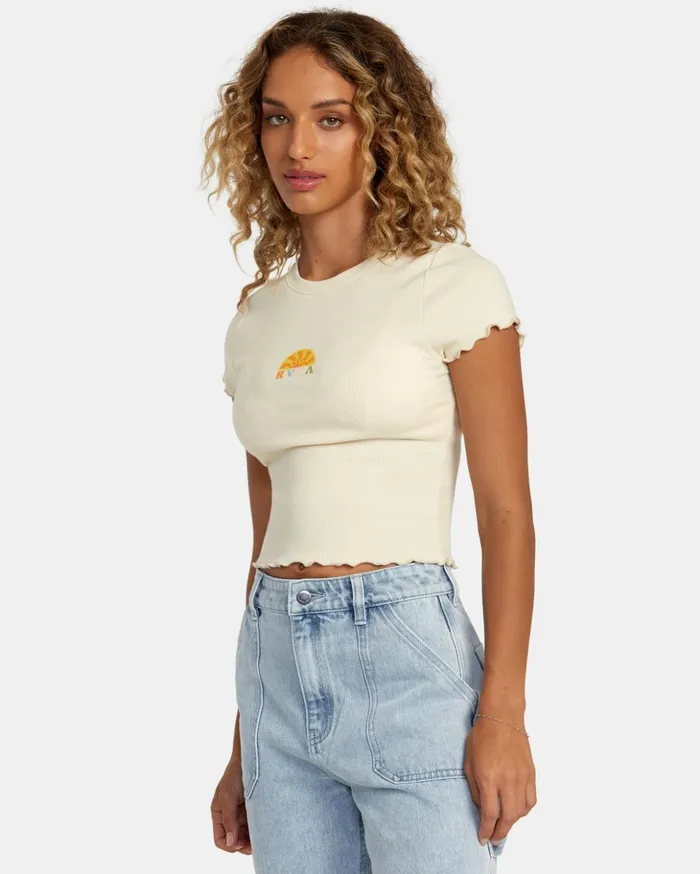 RVCA Tees Tanks Shine Tee Cream 8211 Women