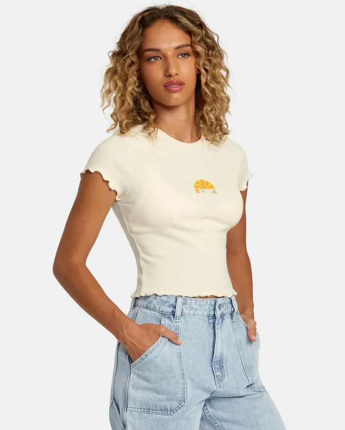 RVCA Tees Tanks Shine Tee Cream 8211 Women