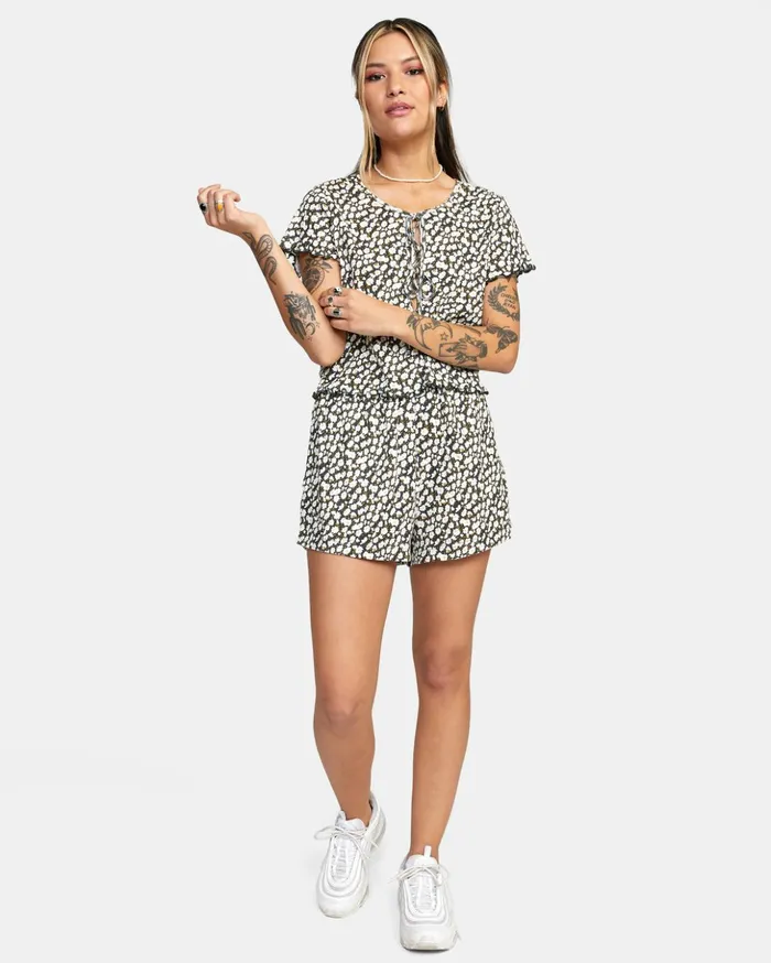 RVCA Tops In Your Dreams Pointelle Knit Top Black 8211 Women