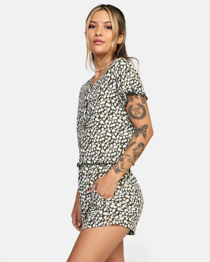 RVCA Tops In Your Dreams Pointelle Knit Top Black 8211 Women