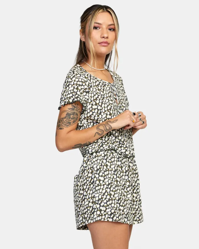 RVCA Tops In Your Dreams Pointelle Knit Top Black 8211 Women