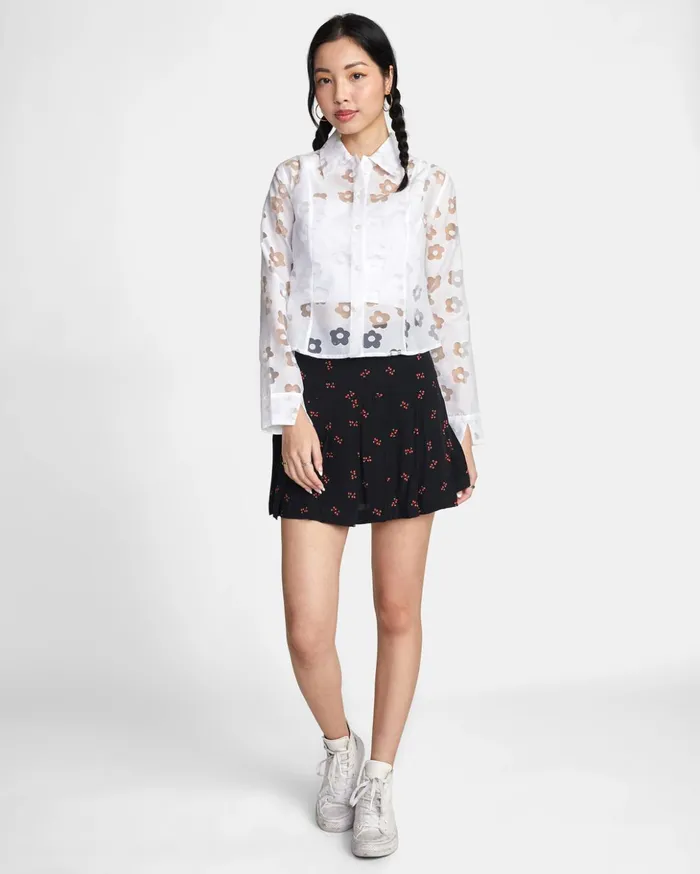 RVCA Tops Jagger Long Sleeve Blouse Whisper White 8211 Women
