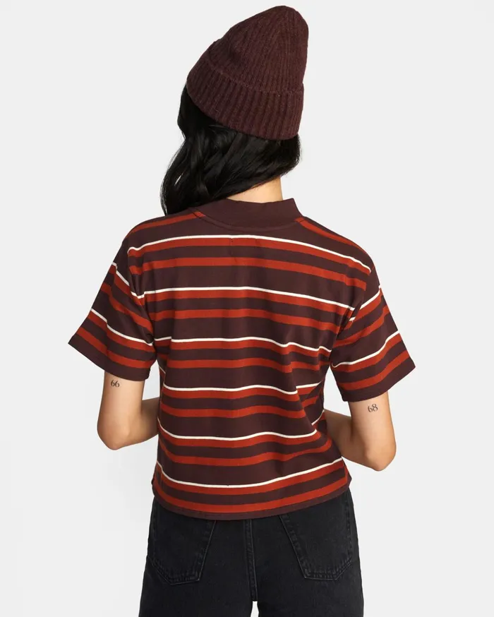 RVCA Tops Kinney Mock Neck Tee Espresso 8211 Women