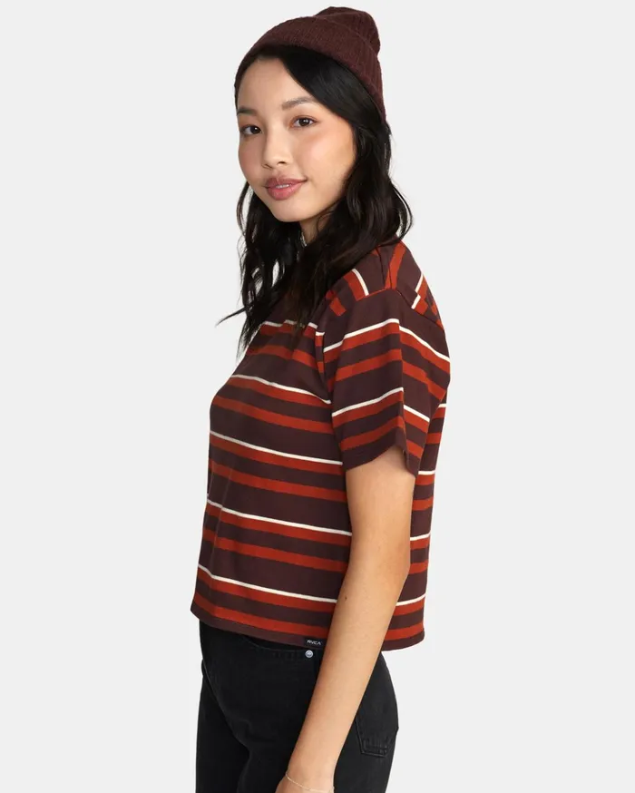 RVCA Tops Kinney Mock Neck Tee Espresso 8211 Women