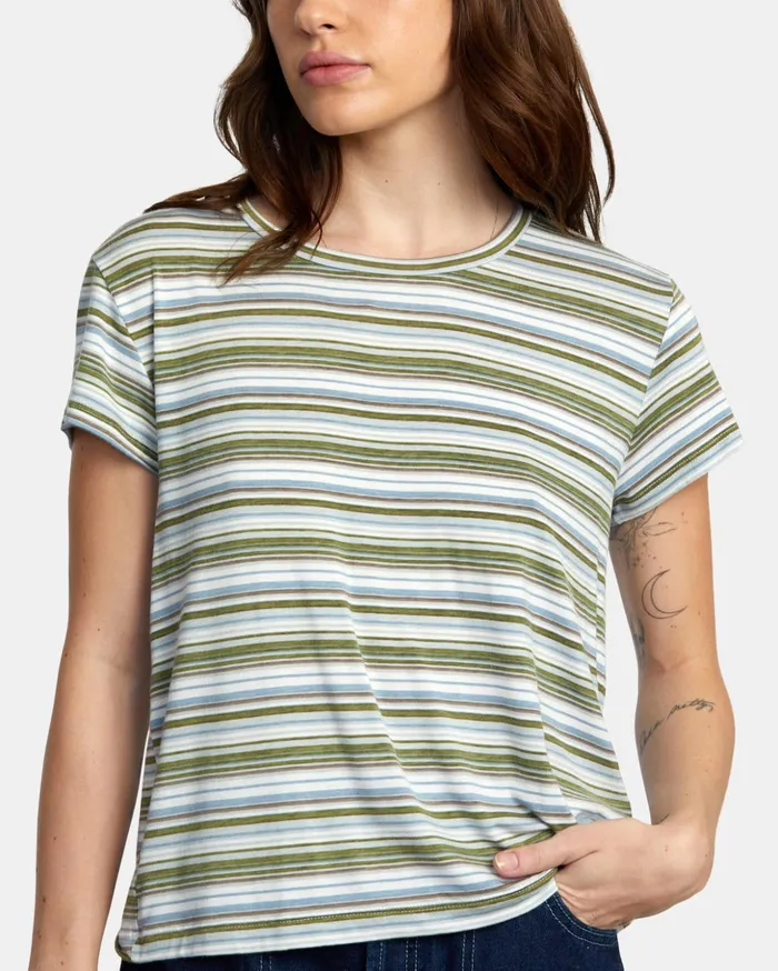 RVCA Tops Recess 3 Crewneck Tee Sea Spray 8211 Women
