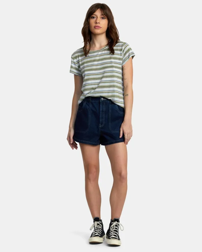 RVCA Tops Recess 3 Crewneck Tee Sea Spray 8211 Women