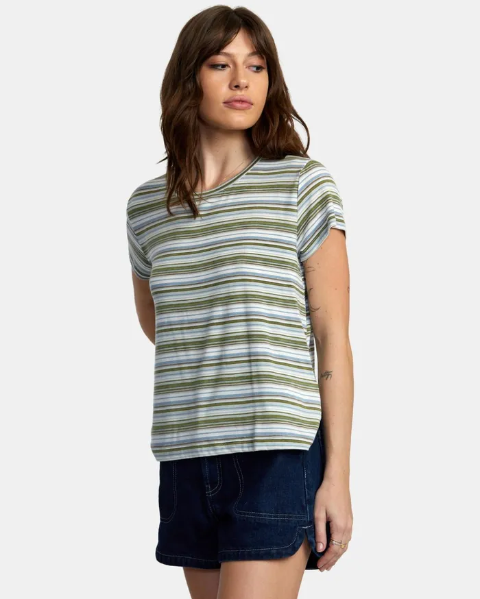 RVCA Tops Recess 3 Crewneck Tee Sea Spray 8211 Women