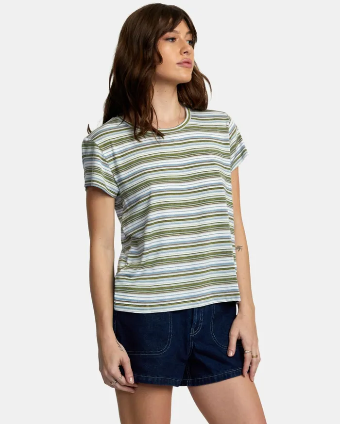 RVCA Tops Recess 3 Crewneck Tee Sea Spray 8211 Women