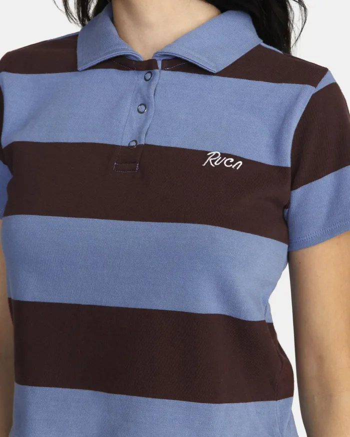 RVCA Tops Replay Cropped Polo Tee Infinity Blue 8211 Women