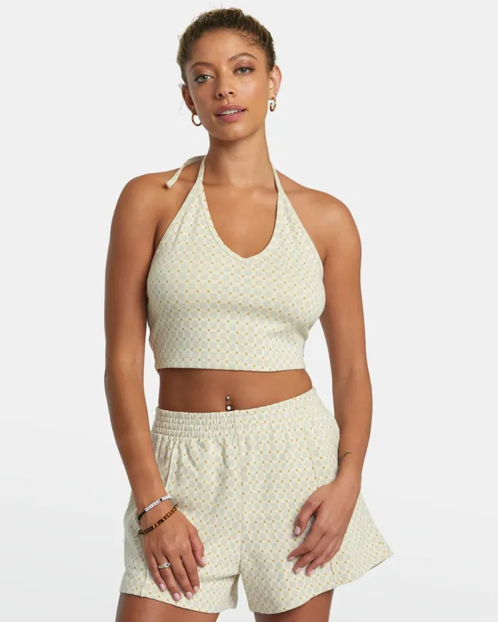 RVCA Tops Sunrise Halter Top Cloud 8211 Women