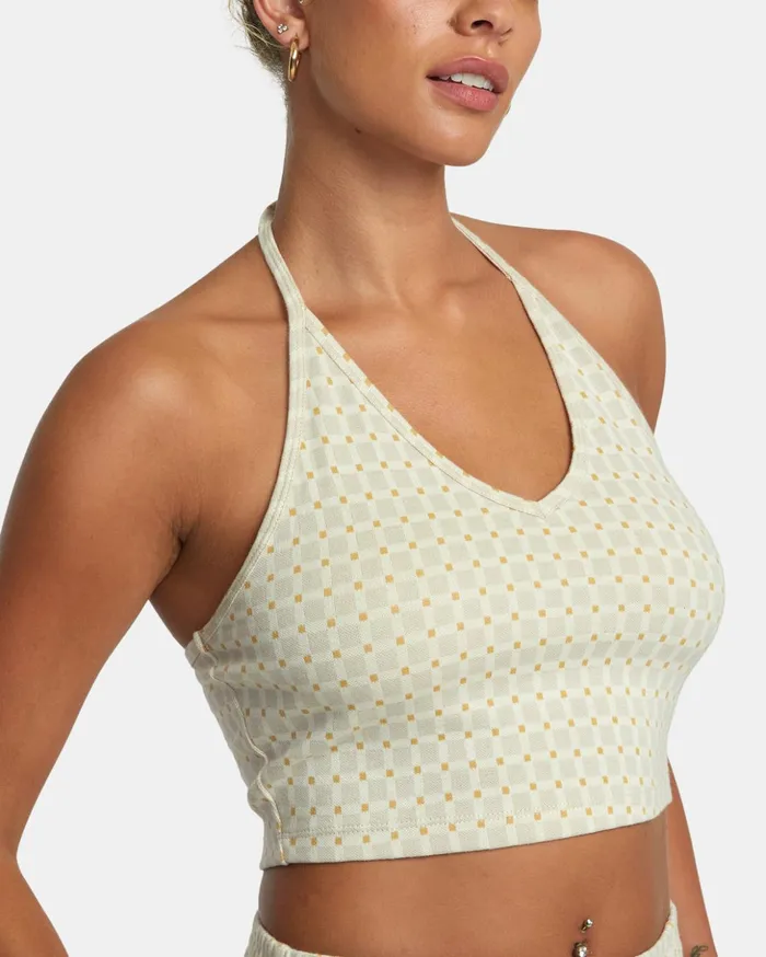 RVCA Tops Sunrise Halter Top Cloud 8211 Women