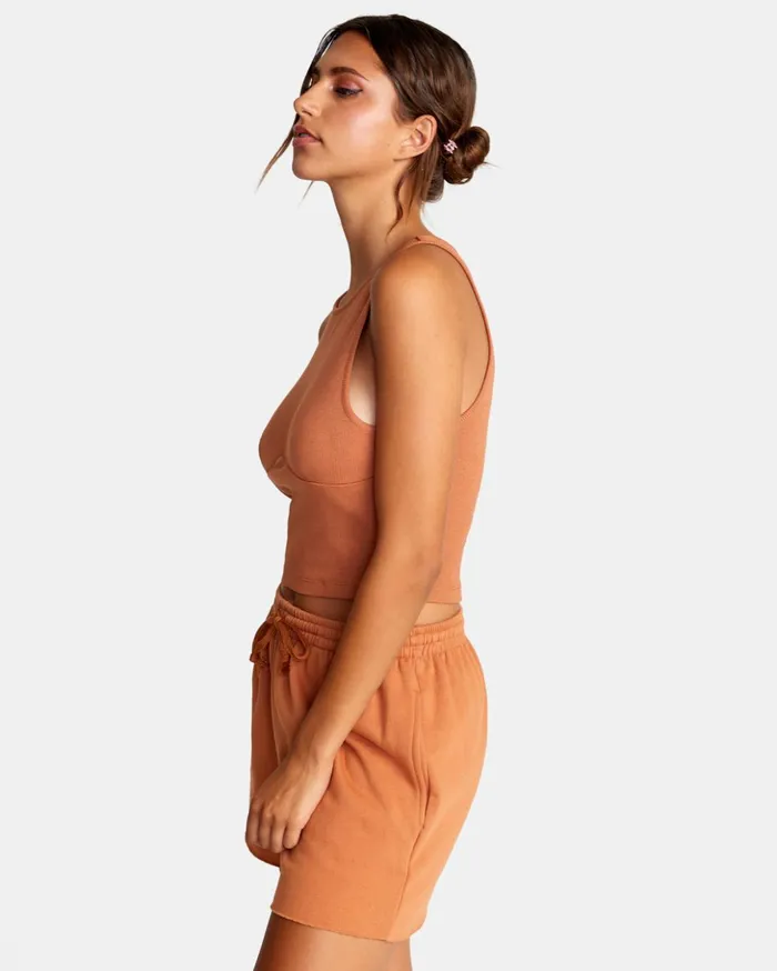 RVCA Tops Test Drive Cropped Tank Top Amber 8211 Women