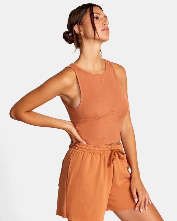 RVCA Tops Test Drive Cropped Tank Top Amber 8211 Women