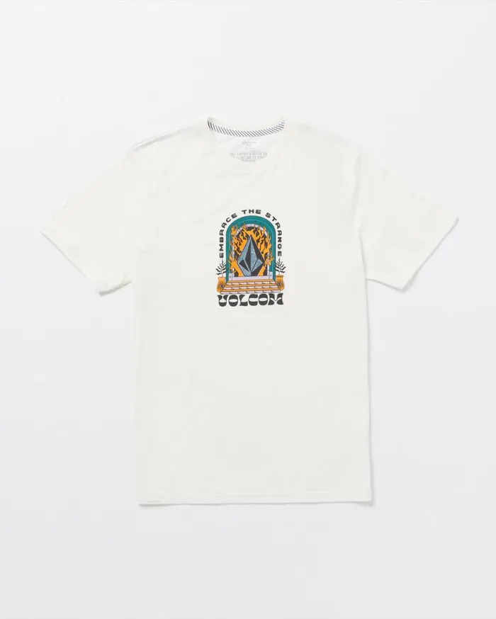 Sacred Stone Short Sleeve Tee 8211 Off White Mens Volcom Tops and Tees