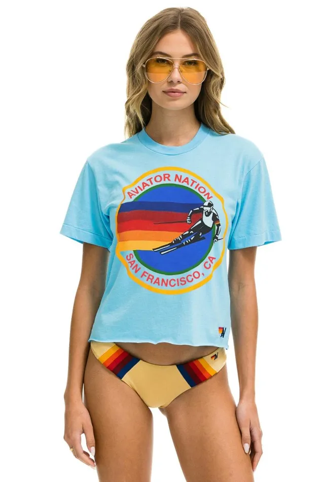 San Francisco Boyfriend Tee 8211 Sky Women Aviator Nation Tees